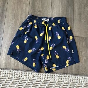 Turnshine Ultra Comfortable Navy & Yellow Swim Trunks | Men’s XS